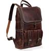 Leather Backpack for Men - 17 Inch Laptop Bag - Vintage Travel Rucksack - Casual Daypack for Womens (BROWN)