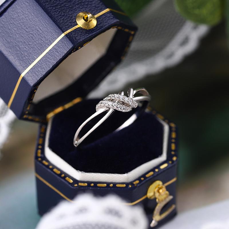 Классическое золото 18 карат, завязанное запутанное геометрическое кольцо для пары для женщин, стерлинговое серебро S925, обручальное свадебное ювелирное изделие, ювелирное изделие, обручальное ювелирное изделие