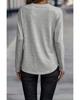 Azura Exchange Gray Side Buttons Crew Neck Knit Top