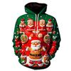 Merry Christmas New Year Ugly Christmas Sweater Funny Reindeer Cartoon Animal Christmas Jumper Women Men Loose Hooded Sweatshirt