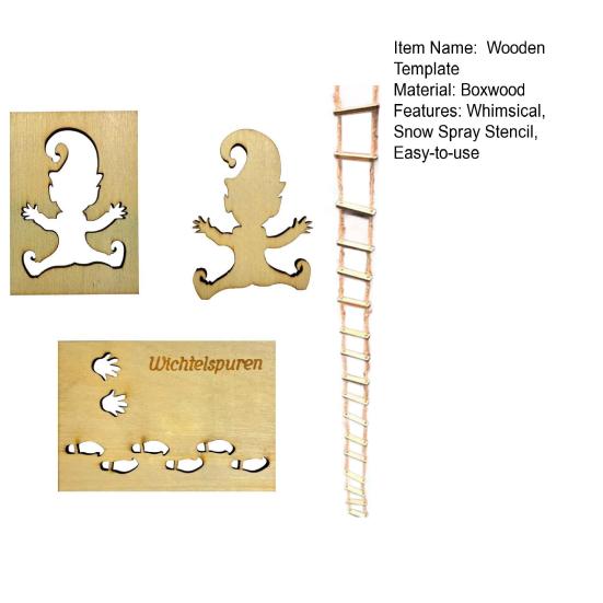 Рождественский декор Трафареты Деревянный гном Шаблон следа Многоразовые DIY Снег Живопись Гном Трафареты