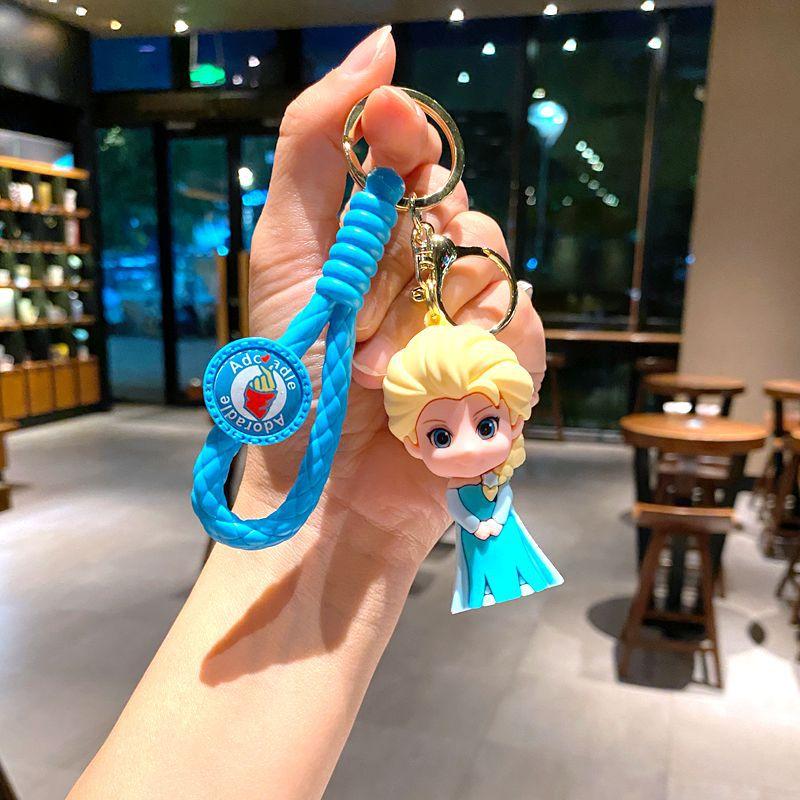 Frozen Keychain Princess Elsa Doll Anna Schoolbag Car Key Pendant Doll Claw Machine Small Gift