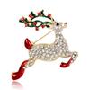 2021 New Year Christmas Brooch Flower Wreath Xmas Tree Bells Elk Enamel Brooches Pins For Women Men Fine Jewelry Christmas Gifts