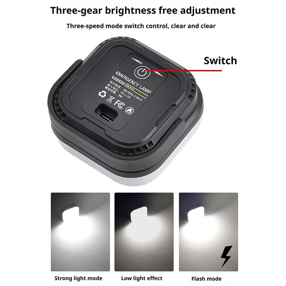 Portable Outdoor Camping Lantern Three-level Dimming Multi-functional Mini Lamp USB Rechargeable Emergency Light for Outdoor Use