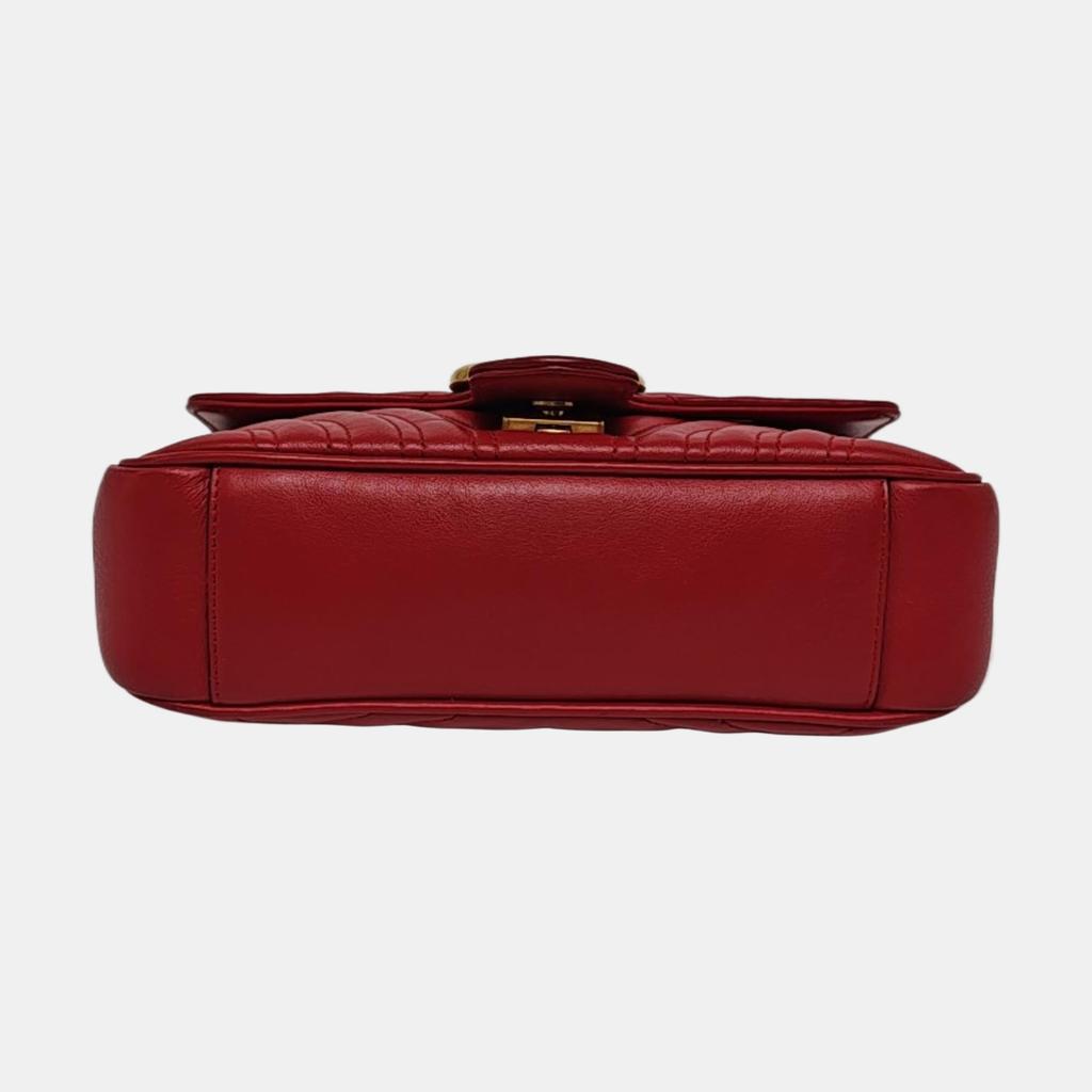 [Pre-Owned] Gucci GG Marmont Matelassé Mini Bag 'Red' - Very Good #1HDZEF8