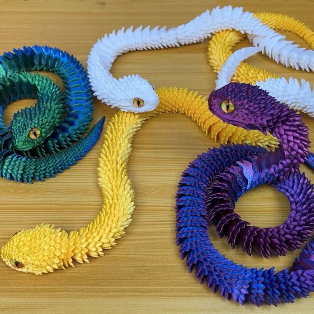 Градиент 3D Печатная шарнирная змея Кристалл Змея Игрушки Фиджет Дети Мальчики Девочки Взрослые