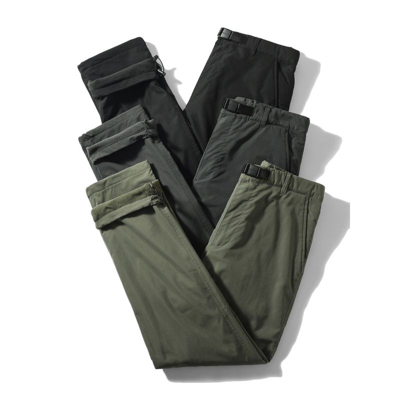 Fleece-Lined Work Pants for Men, Winter Thickened Straight-Leg Outdoor Functional Pants, Export Men's Pants, Mountaineering Sports Pants