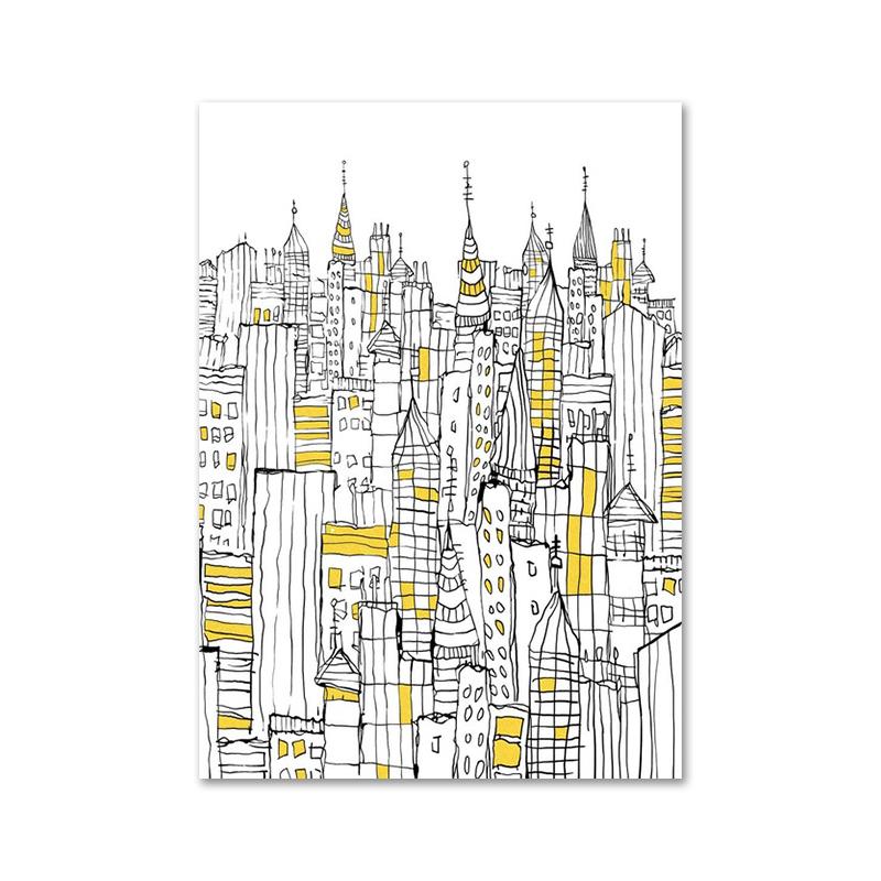 Lighthouse Cartoon Poster Print Sun Night Sky Stars Modular Canvas Painting Nordic Wall Art Pictures Artwork Home Bedroom Decor