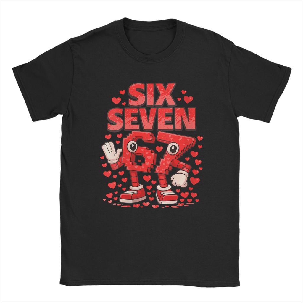 Six Seven Bruh Heart 67 Meme Valentines Day Unisex T Shirt  Leisure Tee Shirt Short Sleeve O Neck TShirts 100 Cotton Printed Tops