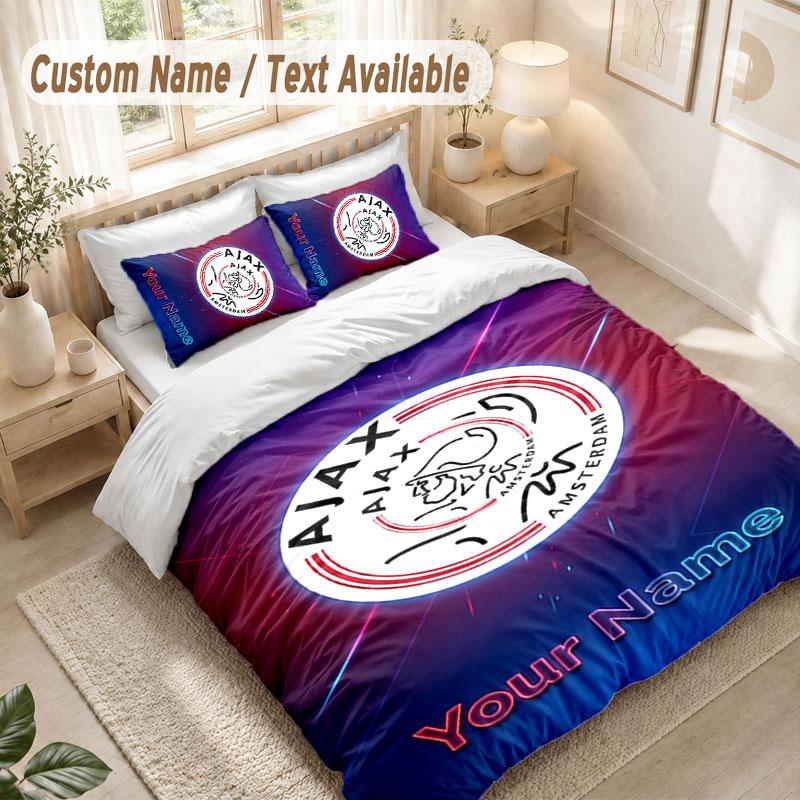 Custom Name Bedding Set 3 PiecesAjax Amsterdam Print Duvet Cover + 2 Pillowcases Soft Bed Decor