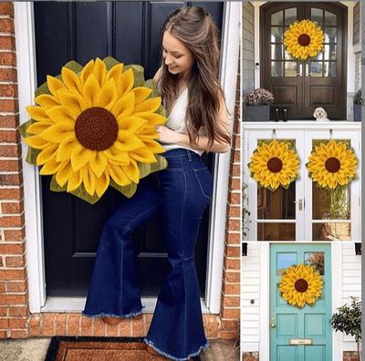 Большой осенний венок Осенние венки День благодарения Урожай Хэллоуин Венок для входной двери Дома На улице В помещении Праздничное украшение