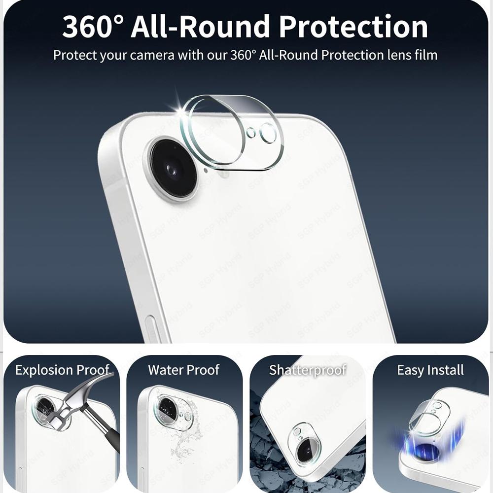 3D Tempered Glass Camera Cover For Apple iPhone 17e iPhone17e i Phone 17 e e17 i17e 2026 6.1inch Rear HD Lens Protector Cap Film 4
