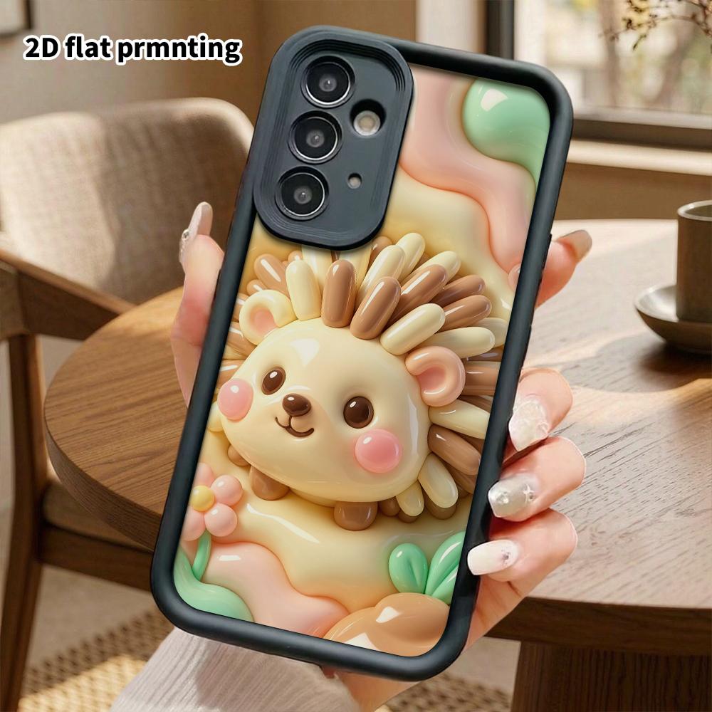 Phone Case: 2D flat, fits Samsung Galaxy A34 A35 M05 M06 S20 S22 S21 FE Plus 5G protective cases, light beige little hedgehog, perfect Christmas and H