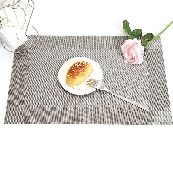 Woven Vinyl Placemat Heat-Resistant PVC Placemat Non-Slip Washable Table Mat Protects Table from Burns Stains Dining Mats for Home Restaurant Bar
