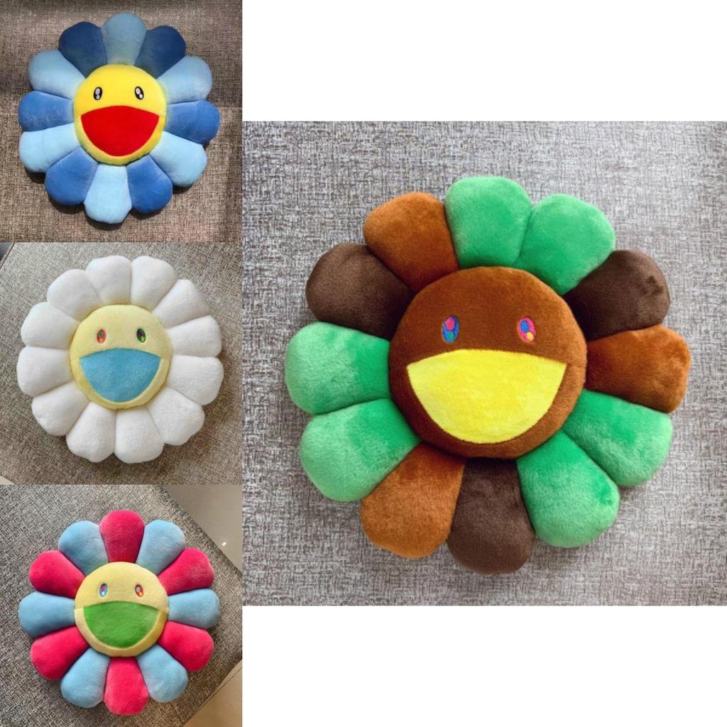 Яркая и красочная 40-сантиметровая плюшевая подушка в виде радужного цветка Такаси Мураками для детей