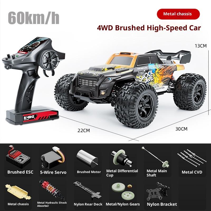 Радиоуправляемая Внедорожная Машина 4WD Высокомощный Щеточный Скалолазный Грузовик Металлическое Шасси Высокоскоростной Гоночный Автомобиль Гусеничный с Дистанционным Управлением для Взрослых