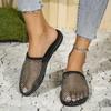 Fashion Big Size 43 Women's Mesh Slippers 2024 Summer Fashion Banquet Slides New Hollow Breathable Casual Closed Toe Slippers Women