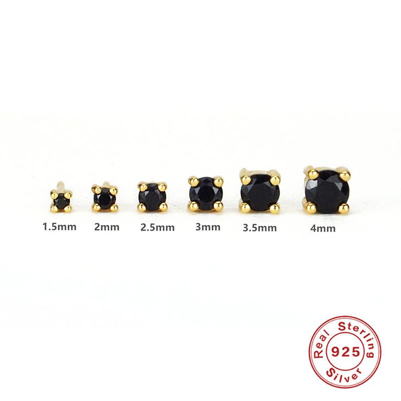 Классические простые серьги-гвоздики из стерлингового серебра S925 с бриллиантами, модные серьги в индивидуальном стиле, 6 комплектов аксессуаров