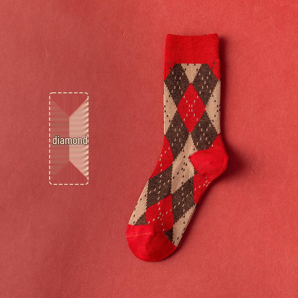 Женские теплые красные кашемировые носки до середины икры - Мягкие, холодостойкие, элегантные зимние вещи