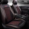 1/2x Car Seat Covers Interior Accessories Wooden Bead Seat Cushion Summer Cool Auto Seat Mat Pad PU Leather Breathable Handmade