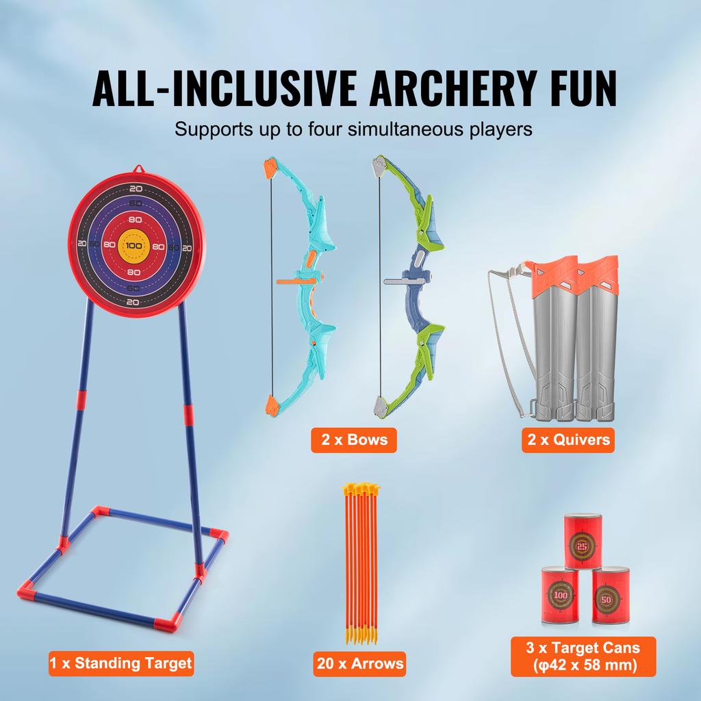Succebuy Bow & Arrows For Children Kids Archery Bow Practice Recurve Outdoor Sports Game Hunting Shooting Toy Boys Gift Bow Kit
