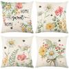 Spring Series Pillowcase Linen Printed Nordic Home Floral Cushion Pillowcase