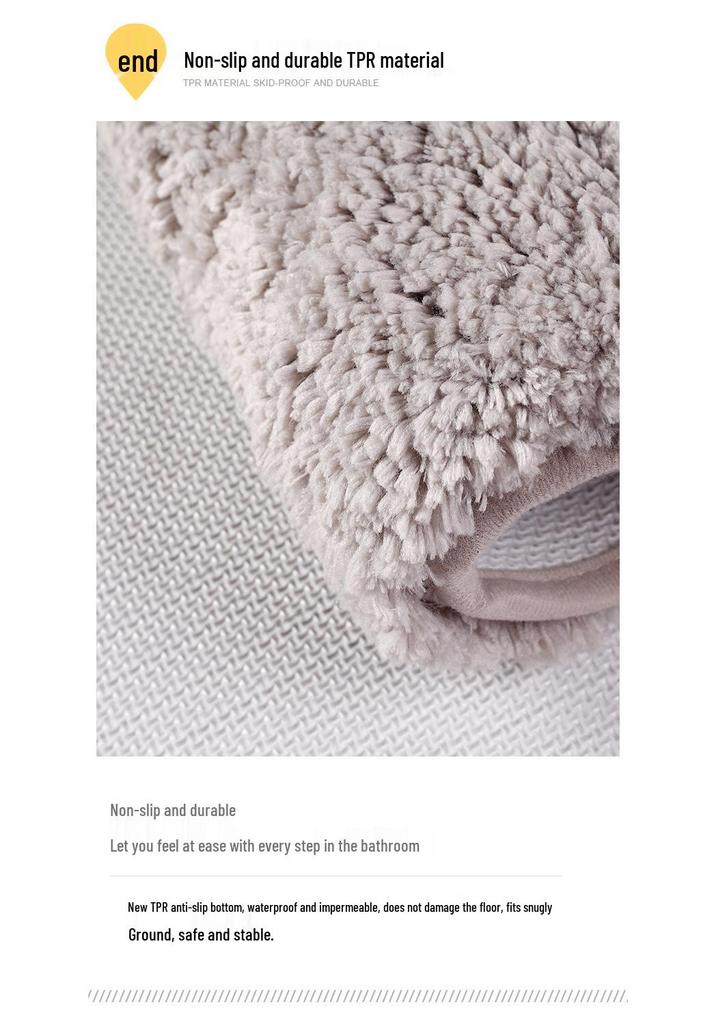 High-Pile Non-Slip Water-Absorbing Floor Mat for Kitchen & Bathroom