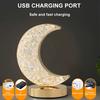 Светодиодный ночник в форме Луны, регулируемая лампа для спальни, USB-питание, атмосферное освещение для стола, кемпинга, подарок, лампа с 3 меняющимися цветами