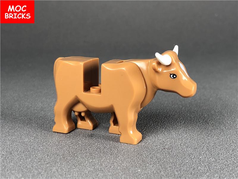 5 шт./лот Блоки MOC Животное Молочная Корова Ферма Крупный Рогатый Скот Обучающий Сделай Сам Строительные Кирпичи Фигурка Игрушки идеально подходит для детей Куклы Рождественские Подарки