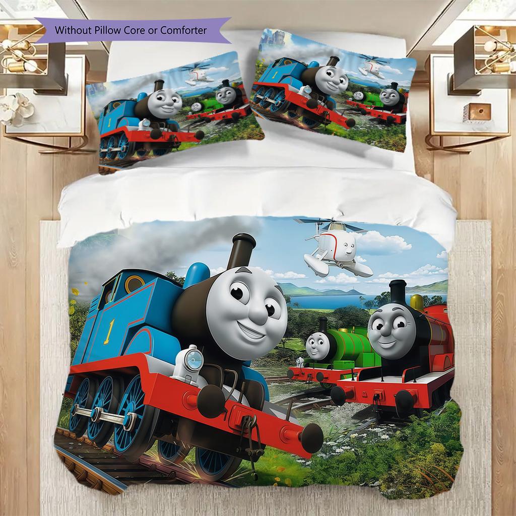 Thomas Magic Railroad Threepiece Set 1 Duvet Cover 2 Pillowcase Without Core Duvet Cover And Pillowcase Bedding Set Soft And Comfortable