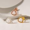 JEWNEL (1+1)Silver925 Opal Pearl Heart Gemstone Piercing (3 Colors)