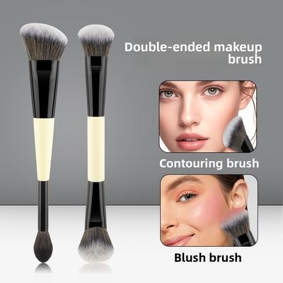 Двусторонняя кисть для макияжа Черно-белая кисть для пудры Кисть для румян Кисть-пламя Инструмент для ухода за красотой Источник