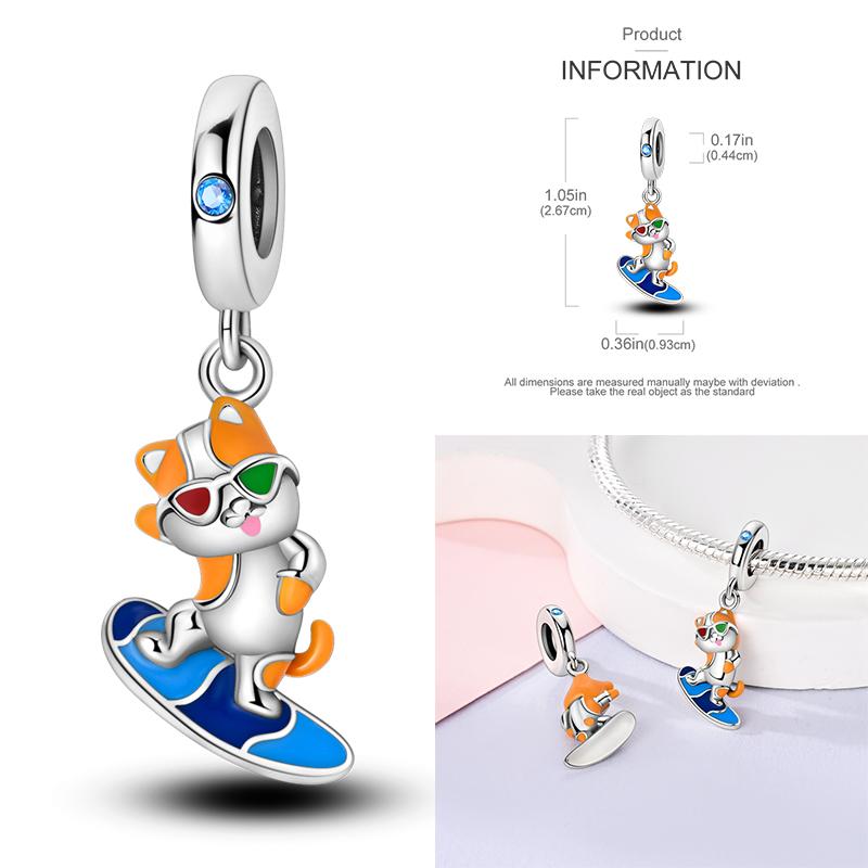 Copper Charms Clock Ocean Sea Turtle Mermaid Heart Shape Beads Fit Original Pan Pendant Bracelet Diy Woman Jewelry