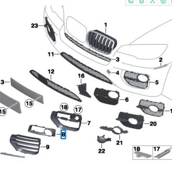 BMW X6/E71 Fog Light Frame Trim (51117312595/51117312596)
