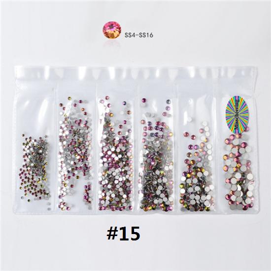 1 сумка, смешанные размеры, Стразы для ногтей, кристаллы, стекло, алмаз, драгоценный камень, украшения для дизайна ногтей, маникюрные инструменты, 20 цветов на выбор