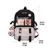 Preppy Style Large Capacity Students School Bags Casual Canvas Female Backpack Fashion Patchwork Women Knapsack with Card Badge