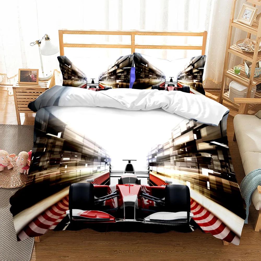 Relay Race Car Game Duvet Cover Set UK Single Double Queen US Twin Full King Size Bed Linen Set Duvet Cover Bed Set Quilt Cover