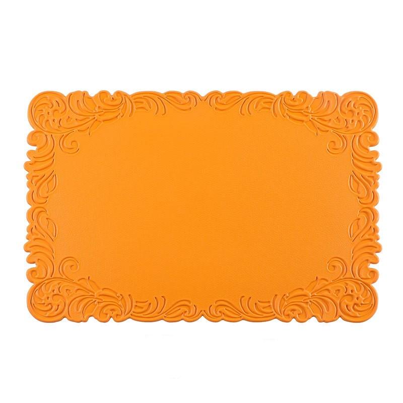 1/4/6PCS Square Placemats Shaped Faux Leather Table Mats Pad Kitchen Accessories Outdoor Indoor Christmas Place Mats Pad Orange