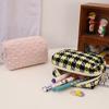 Fashion Canvas Makeup Lip Gloss Bag Cute Girl Cosmetic Bag Makeup Handbag Portable Scottish Travel Stationery Pencil Bag