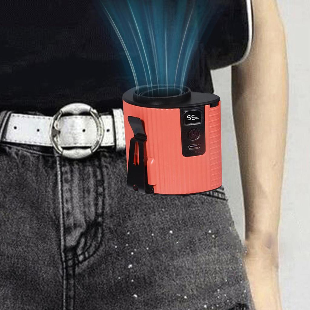 Portable Waist Fan Quiet Multiuse Personal Fan with Neck Lanyard Cooling Fan for Farm Work Jobsite Outside Sports Riding Camping