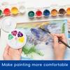 Mason Jar Paint Palette with Lid Portable Artist Color Mixing Tray for Watercolors Acrylics Plastic White Paint Tray