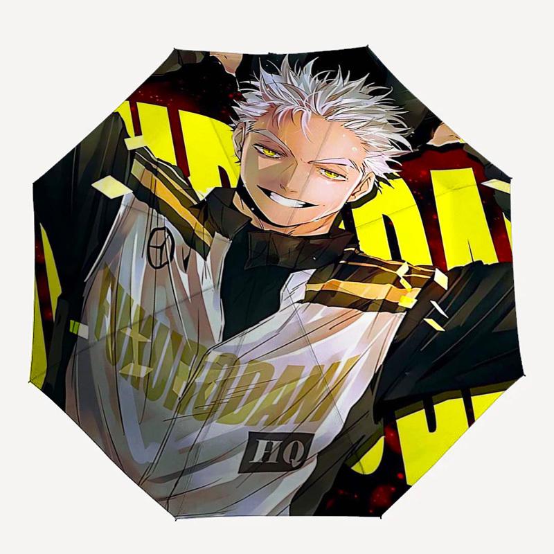 1pc Jujutsu Kaisen Satoru Gojo Outdoor Umbrella - Automatic Opening/Closing, Portable 3-Fold Design, 8-Bone Iron Frame, Perfect Gift for Fans, Tr