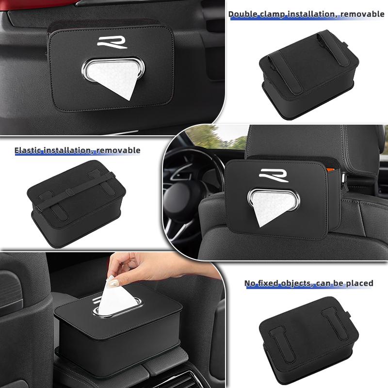 Car Tissue Box Holder Leather Auto Seat Back Hanging Tissue Box For Volkswagen VW Golf 4 6 7 GTI Tiguan B5 B6 B7 Jetta MK5 MK6 QM7