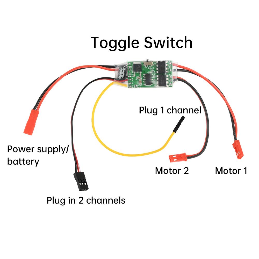 Dual Channel Bidirectional ESC Brushed Electric Speed Controller RC Model Ship Tank Tracked Vehicle 2S 3S Lithium Battery 5A