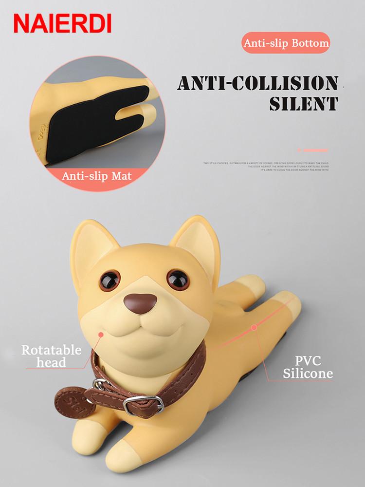 NAIERDI PVC Silicone Door Stopper Creative Cartoon Door Stops Non-punch Sticker Door Holder Furniture Cute Child Door Hardware