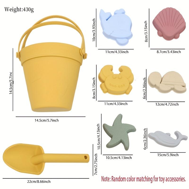 8 шт. набор силиконовых пляжных игрушек, портативный набор силиконовых игрушек для родителей и детей на открытом воздухе, защищающий от падения (Аксессуары для игрушек, случайное сочетание цветов)