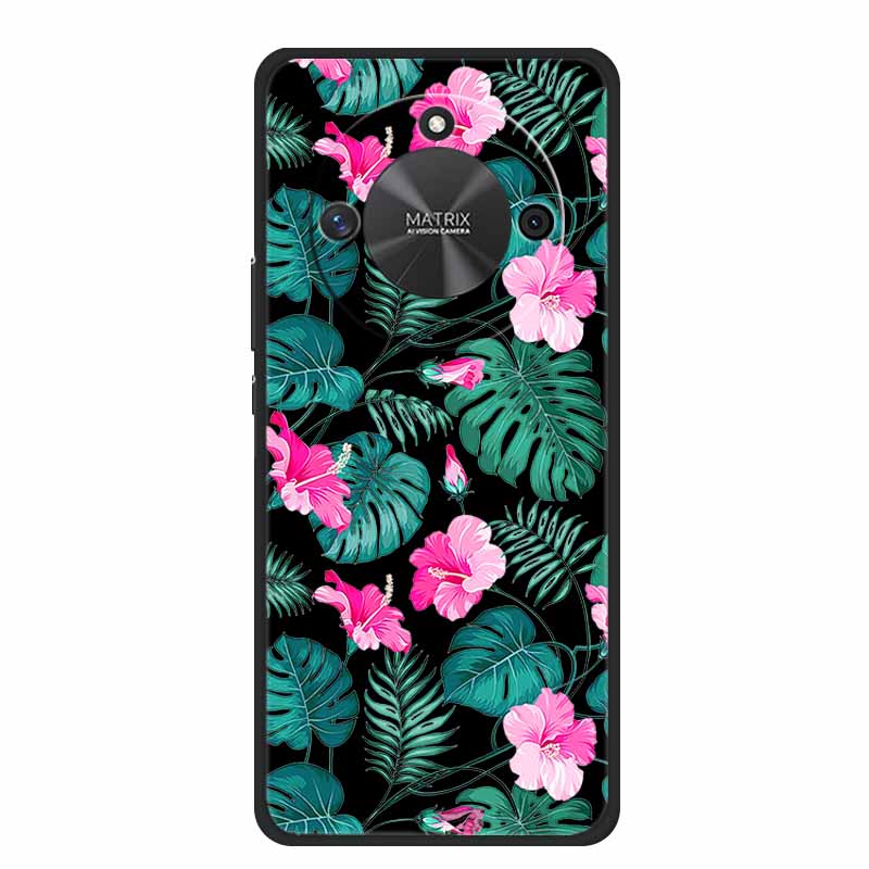 Coque For Honor X9c Smart Case Cute Cartoon Black Silicone Soft Phone Cases For Honor X60 5G Back Cover Case Funda Capas Shell