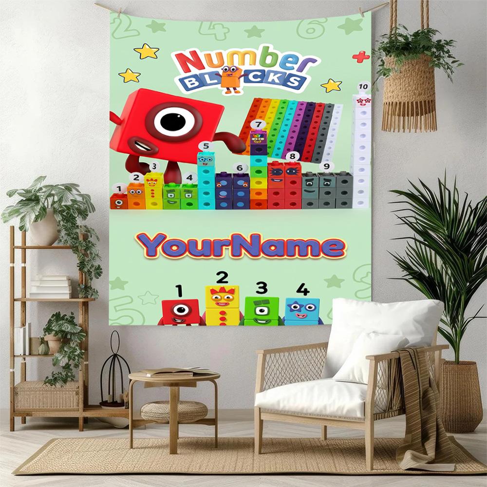 Numberblocks Custom Your Name Wall Decor Tapestry Art For Pet Memorial Birthdaywedding Party Backdrop Family Gift