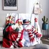 Santa Snowman Friendship Blanket Lightweight Flannel Bedding Blanket Perfect for Travel, Camping, Living Rooms, Offices, Sofas, Fan Christmas gift