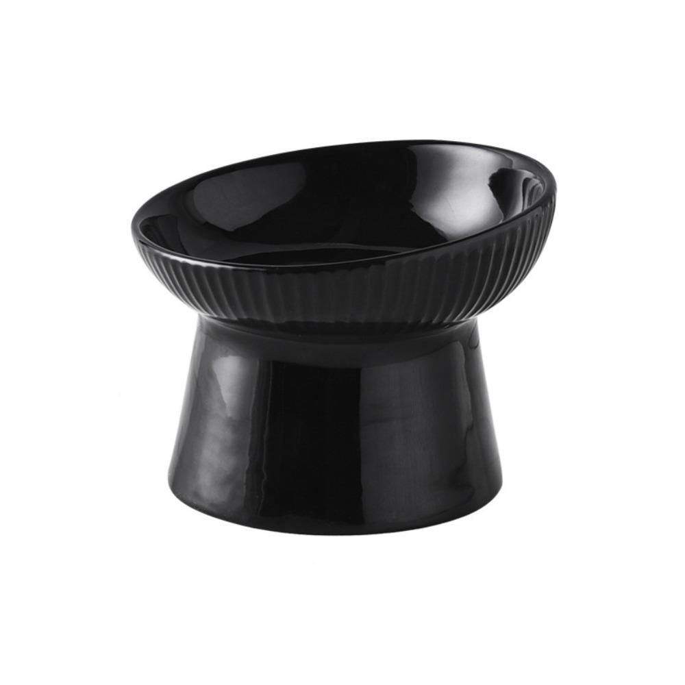 Ceramic Cat Bowl Slanted/Flat Mouth Dog Food Feeding Basin Pet High Foot Bowl Neck Protection
